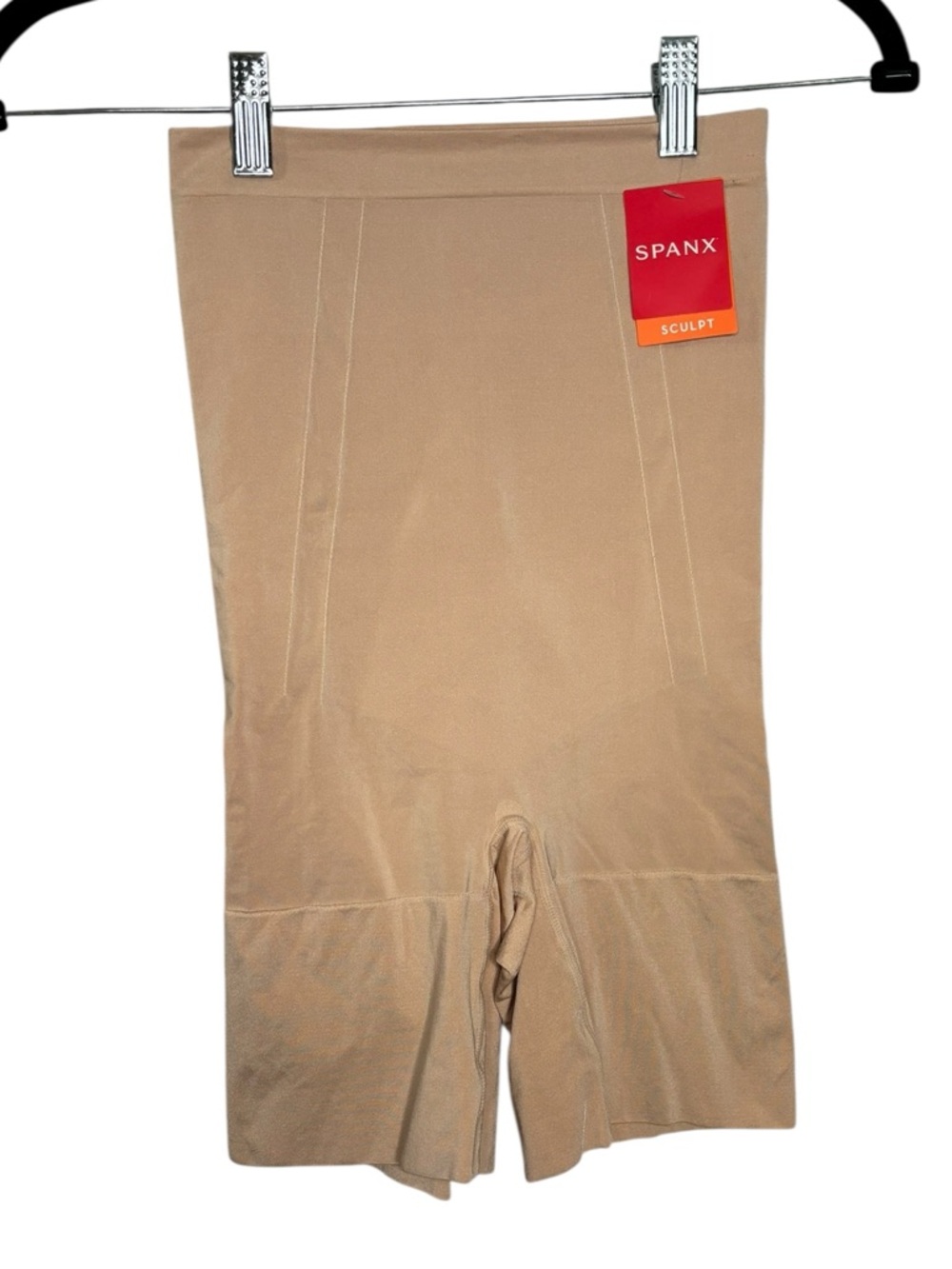 NWT Spanx OnCore High Waist Mid-ThighShorts Size Medium Tan Slimming Bodycon